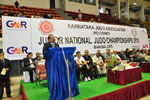 Sh. Shivananda, Secretary, KJA, welcomes all the participants, in the Jr. National 2010-11, BLR