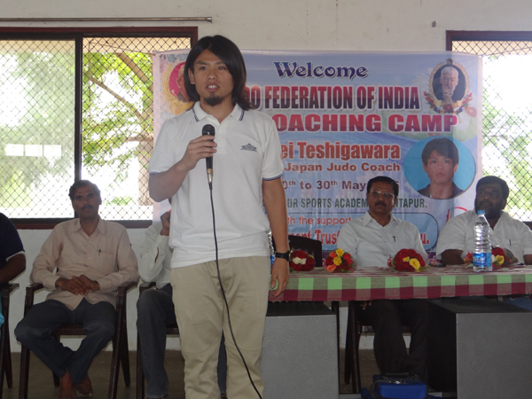 Mr. Kei Teshigawara JOC Volunteer holding a Coaching Camp, from 20th to 30th May 2015 at Anantapur Sports Academy, Rural Development Trust, Ananthapuramu, Andhra Pradesh.