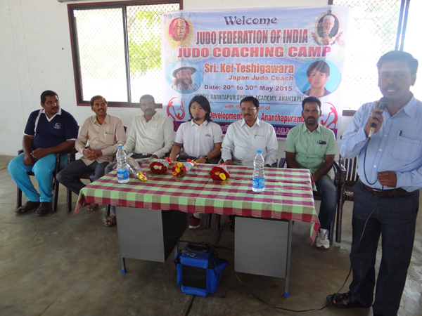 Mr. Kei Teshigawara JOC Volunteer holding a Coaching Camp, from 20th to 30th May 2015 at Anantapur Sports Academy, Rural Development Trust, Ananthapuramu, Andhra Pradesh.