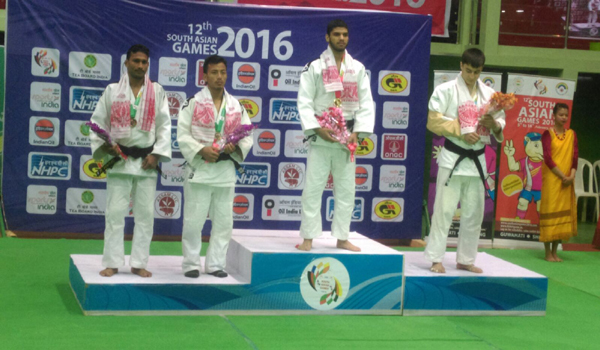 Medal Ceremony of below 66Kg. in the SAF Games 2016