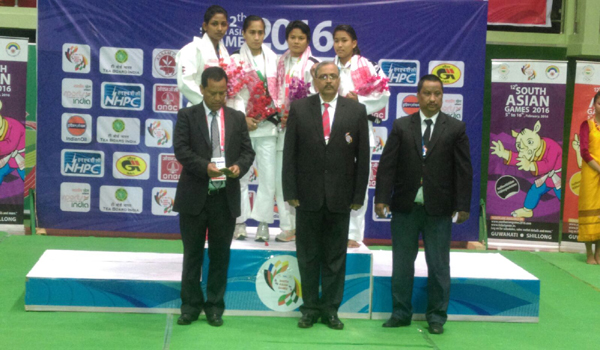 Medal Ceremony of below 57Kg. in the SAF Games 2016