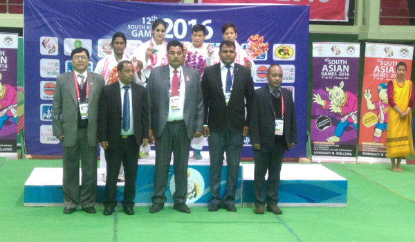 Medal Ceremony of below 52Kg. in the SAF Games 2016