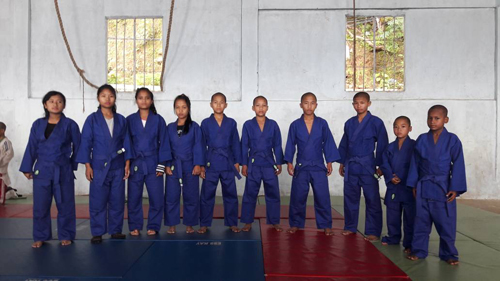 Judokas of TNT Orphanage School, Aizawl, with JFI gifted Uniform