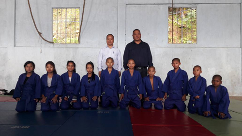 Judokas of TNT Orphanage School, Aizawl, with JFI gifted Uniform