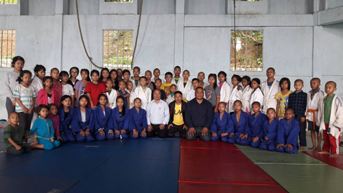 Judokas of TNT Orphanage School, Aizawl, with Officials of Mizoram Judo Association