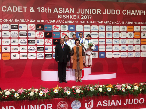 THANGJAM Tababii Devi  won Gold medal in the 11th Asian Cadet Judo Championships 2017 Bishkek